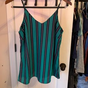 Green striped tank top